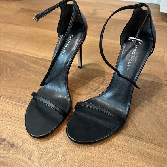 Black Leather Nudistsong Strap Sandal 80mm - runs small - Picture 3 of 3